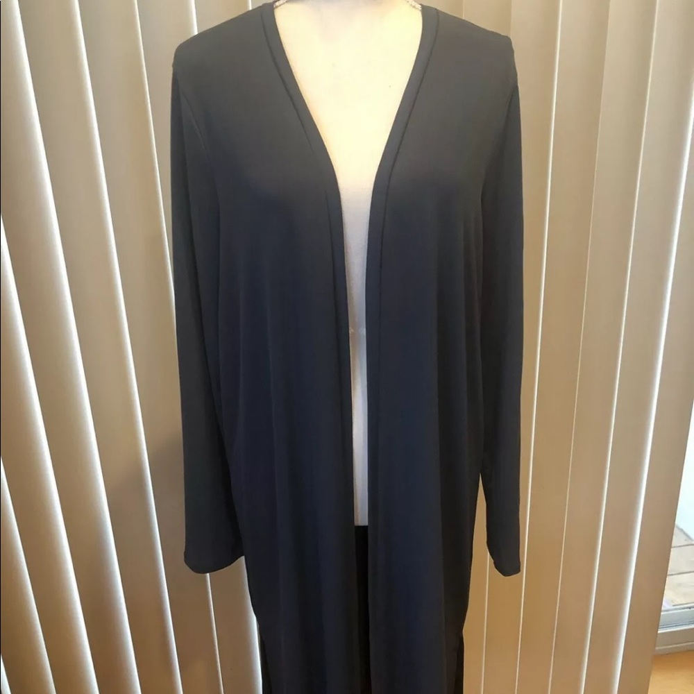 Torrid 1 Slinky Full Length Duster Cardigan Blue